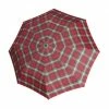 Knirps Taschenschirm "Duomatic", Karo-Muster, Für Damen Rot -Regenschirme Shop unnamed file 1149