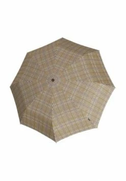Knirps Mini-Regenschirm, Karo Beige/ Grau