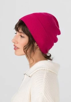 HALLHUBER Strickmütze In Edlem Kaschmir-Merinowolle-Mix Magenta -Regenschirme Shop unnamed file 151