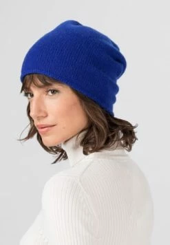HALLHUBER Kaschmirmütze Mit Feiner Rollkante Cobalt Blue -Regenschirme Shop unnamed file 157
