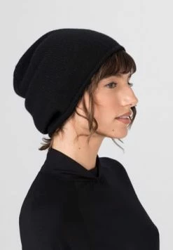 HALLHUBER Kaschmirmütze Mit Feiner Rollkante Black 4 HALLHUBER Kaschmirmütze Mit Feiner Rollkante Black -Regenschirme Shop unnamed file 160