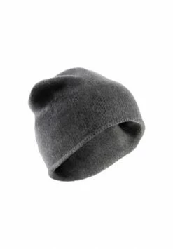 HALLHUBER Kaschmirmütze Mit Feiner Rollkante Medium Grey Melange