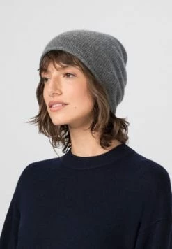 HALLHUBER Kaschmirmütze Mit Feiner Rollkante Medium Grey Melange -Regenschirme Shop unnamed file 163