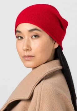 HALLHUBER Kaschmirmütze Mit Feiner Rollkante Poppy Red -Regenschirme Shop unnamed file 180