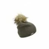 SEEBERGER Cashmere Mütze Mit Kunstfellpompom 17827-1 Khaki -Regenschirme Shop unnamed file 189