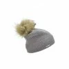SEEBERGER Cashmere Aufschlagmütze Und Kunstfellpompom 18300-1 Rauchgrau -Regenschirme Shop unnamed file 192