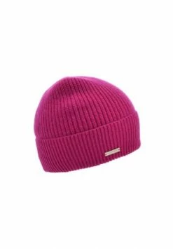 SEEBERGER Cashmere Aufschlagmütze In Rippenmuster 18300-2 Beere
