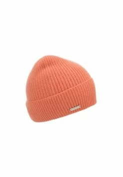 SEEBERGER Cashmere Aufschlagmütze In Rippenmuster 18300-2 Lachs