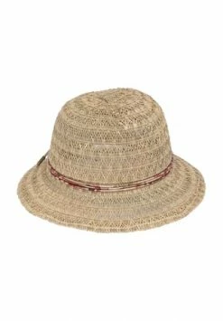 SEEBERGER Glockenhut, Papierstroh, Hutschnur, Emblem, Uni, Für Damen 9023 NATUR/ CASSIS