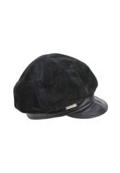 SEEBERGER Velourleder Ballonmütze 18827-0 Schwarz