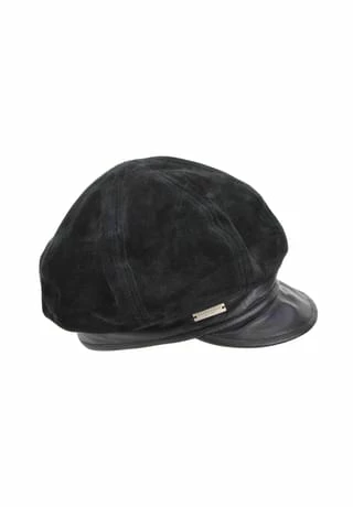 SEEBERGER Velourleder Ballonmütze 18827-0 Schwarz 3 SEEBERGER Velourleder Ballonmütze 18827-0 Schwarz